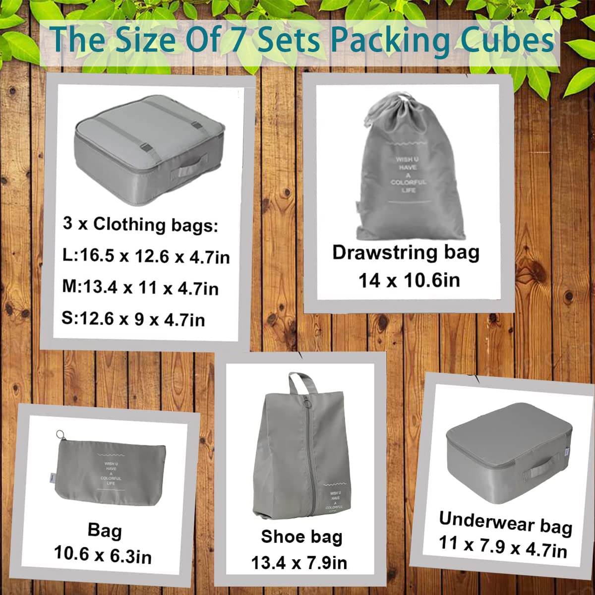 7 Pcs Travel Organizer Pouch Packing Cubes for Travel Essentials Toiletry Bag, Travel Luggage Organizers with Laundry Bag Travel Pouch, Packing Cubes Organizer