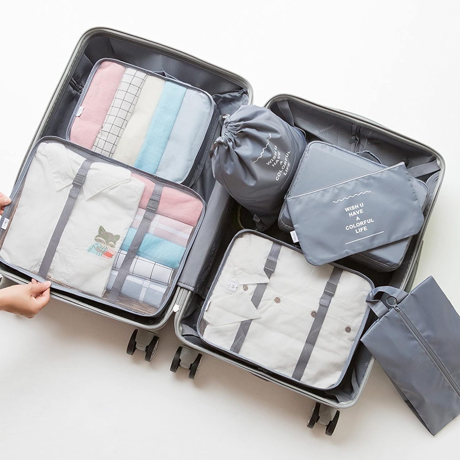 7 Pcs Travel Organizer Pouch Packing Cubes for Travel Essentials Toiletry Bag, Travel Luggage Organizers with Laundry Bag Travel Pouch, Packing Cubes Organizer