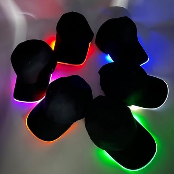 Colour Changing Luminous Multicolored Led Party Cap Battery Operated Dancing Led Cap For Disco Weddings DJ Party Musical Night Events 1pc (Multicolored Led Party Cap) Secondary image