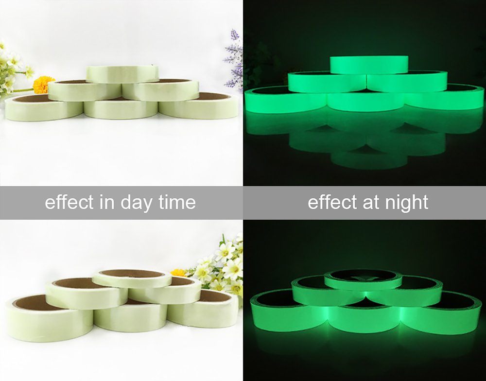 Power Glow Tape-Neon Glow in The Dark Gaffer Tape|Fluorescent & Light Reflective Tape|Bright for Black Rooms & Dark Areas|Safety Use to Mark Stairs,Railings,Doorways & Exits|1 inchx15' Roll