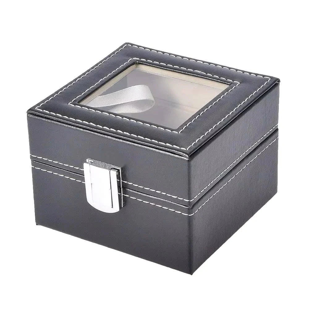Luxury Leather Watch Box Premium 2 Slot Watch Organizer Box For Watch Collectors, Gifts 1 pc