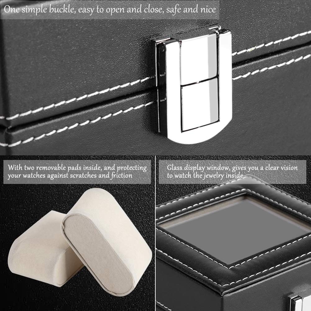 Luxury Leather Watch Box Premium 2 Slot Watch Organizer Box For Watch Collectors, Gifts 1 pc