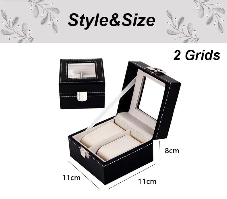 Luxury Leather Watch Box Premium 2 Slot Watch Organizer Box For Watch Collectors, Gifts 1 pc