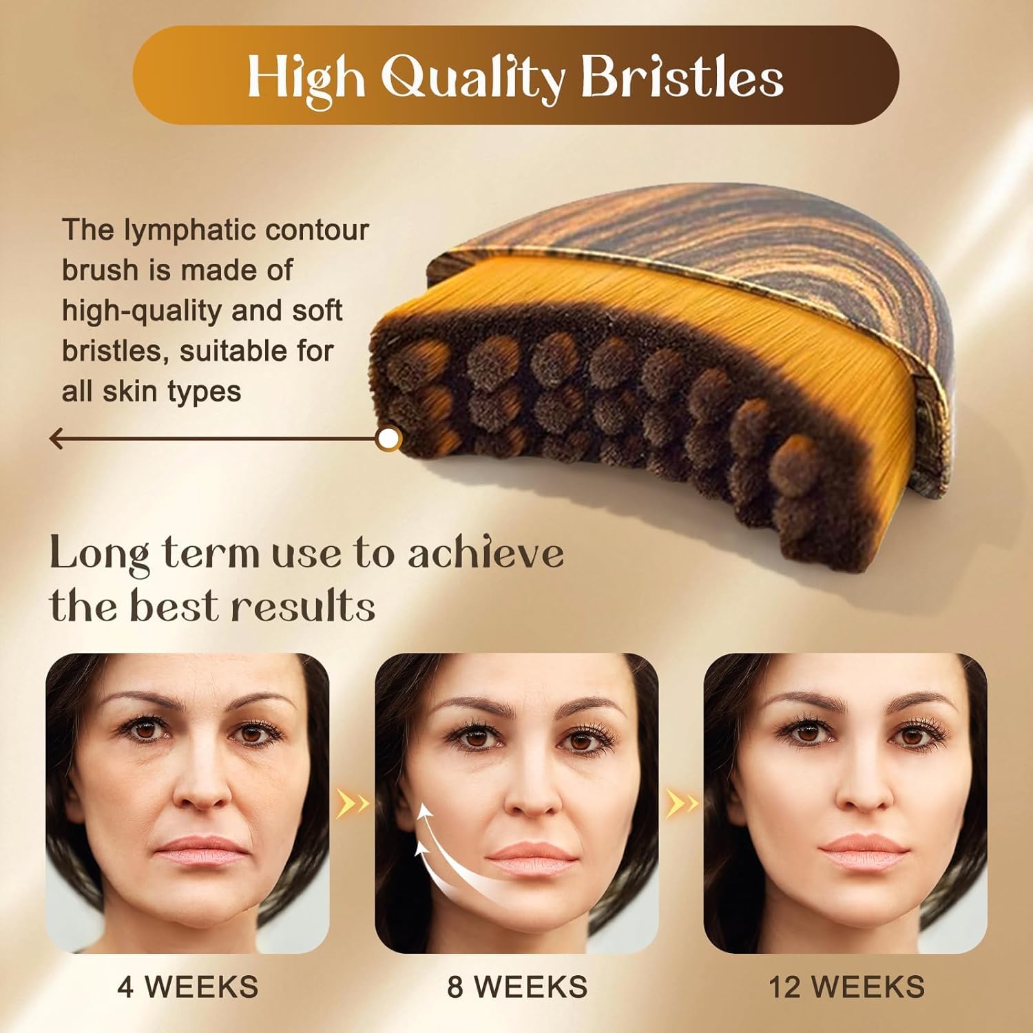 Lymphatic Brush Gua Sha for Face | De-Puffing Face Sculpting Tool, Jawline Definition & Skin Firming | Soft Bristle Facial Lymphatic Drainage Brush for Massage & Skincare Use