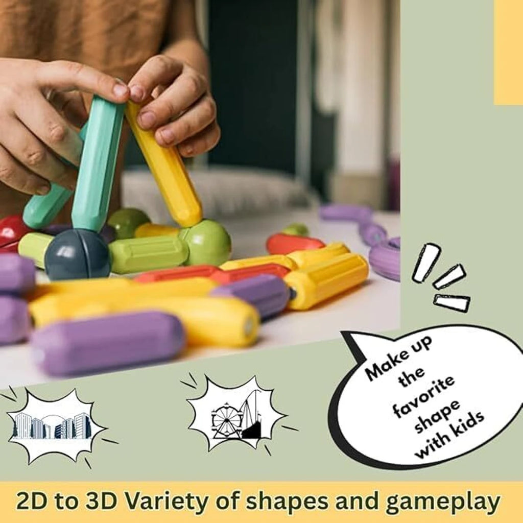 Magnetic Sticks Building Blocks for Kids Toys for Girls | Magnetic Toys for Boys Age 3+ Year 4 5 6 7 8 10 12 14 Old Educational Stem Learning Magnet Stick with Balls Game Set (36 PCS)