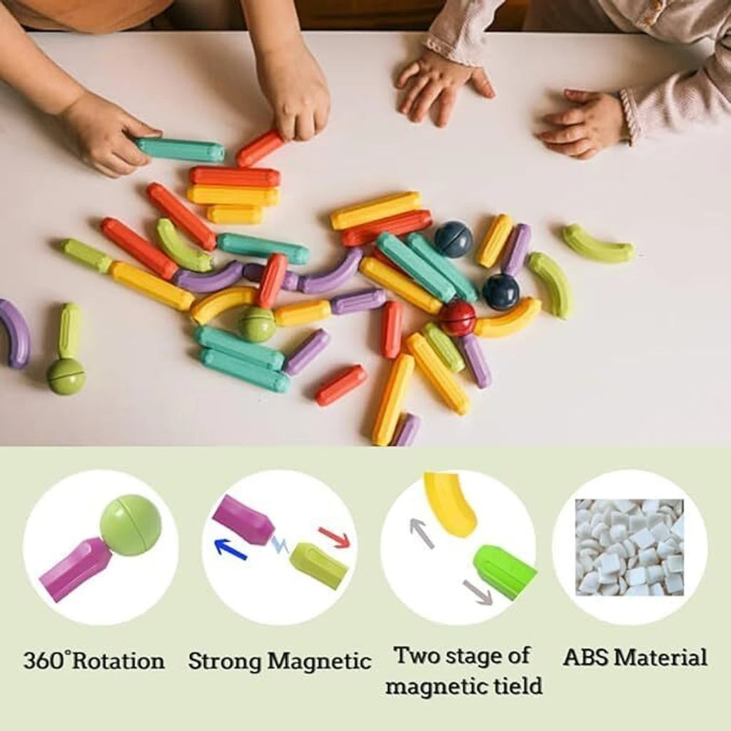 Magnetic Sticks Building Blocks for Kids Toys for Girls | Magnetic Toys for Boys Age 3+ Year 4 5 6 7 8 10 12 14 Old Educational Stem Learning Magnet Stick with Balls Game Set (36 PCS)