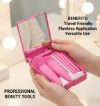 Portable Makeup Brush Set with Storage Case & Mirror | Soft Synthetic Bristles for Foundation, Blush, Eyeshadow & Blending | Travel-Friendly Cosmetic Brush Kit