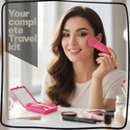 Portable Makeup Brush Set with Storage Case & Mirror | Soft Synthetic Bristles for Foundation, Blush, Eyeshadow & Blending | Travel-Friendly Cosmetic Brush Kit