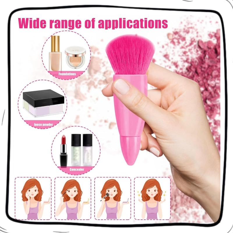 Portable Makeup Brush Set with Storage Case & Mirror | Soft Synthetic Bristles for Foundation, Blush, Eyeshadow & Blending | Travel-Friendly Cosmetic Brush Kit