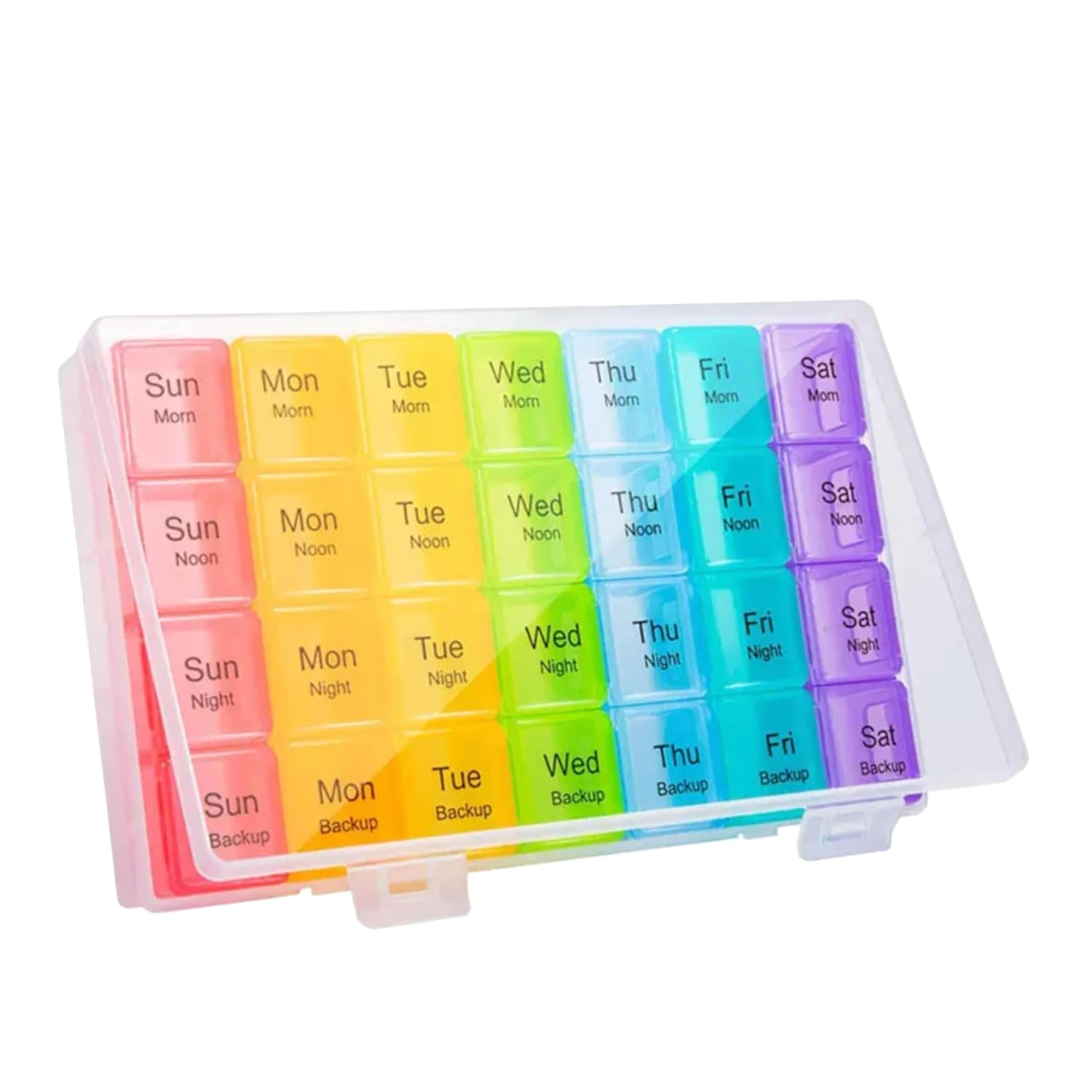 ZYOZ Pill Medicine Organiser Reminder Storage Box 7-Day Medicine planner Pill Organiser, Weekly Pill Organiser, 4 Times A Day Colour-Coded, Pack of 1 Secondary image