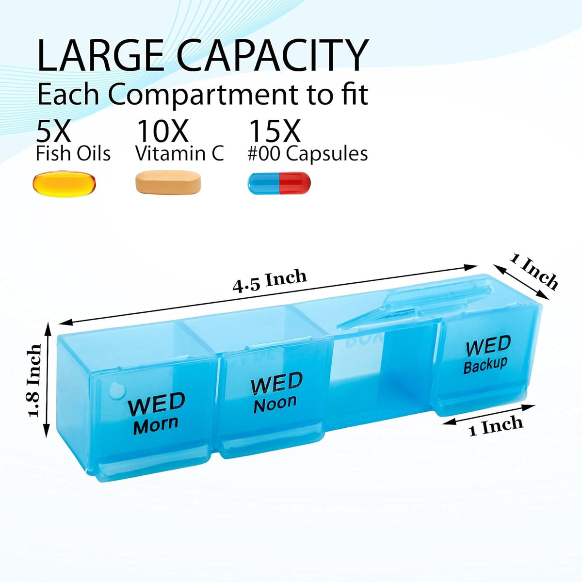 ZYOZ Pill Medicine Organiser Reminder Storage Box 7-Day Medicine planner Pill Organiser, Weekly Pill Organiser, 4 Times A Day Colour-Coded, Pack of 1