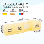 ZYOZ Pill Medicine Organiser Reminder Storage Box 7-Day Medicine planner Pill Organiser, Weekly Pill Organiser, 4 Times A Day Colour-Coded, Pack of 1