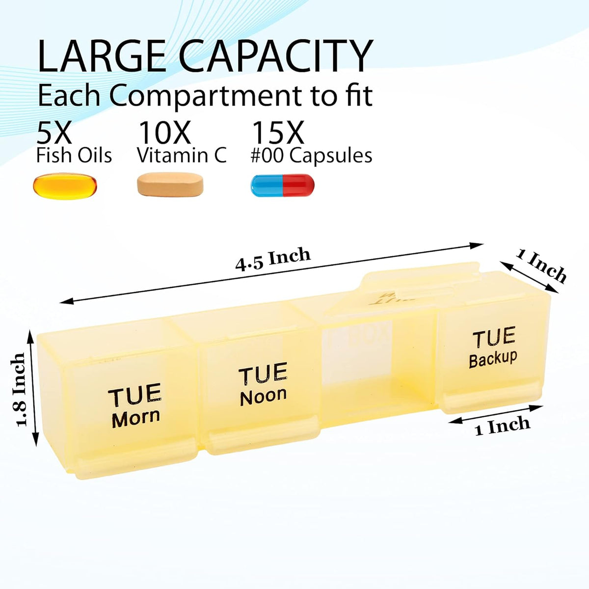 ZYOZ Pill Medicine Organiser Reminder Storage Box 7-Day Medicine planner Pill Organiser, Weekly Pill Organiser, 4 Times A Day Colour-Coded, Pack of 1