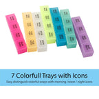 ZYOZ Pill Medicine Organiser Reminder Storage Box 7-Day Medicine planner Pill Organiser, Weekly Pill Organiser, 4 Times A Day Colour-Coded, Pack of 1