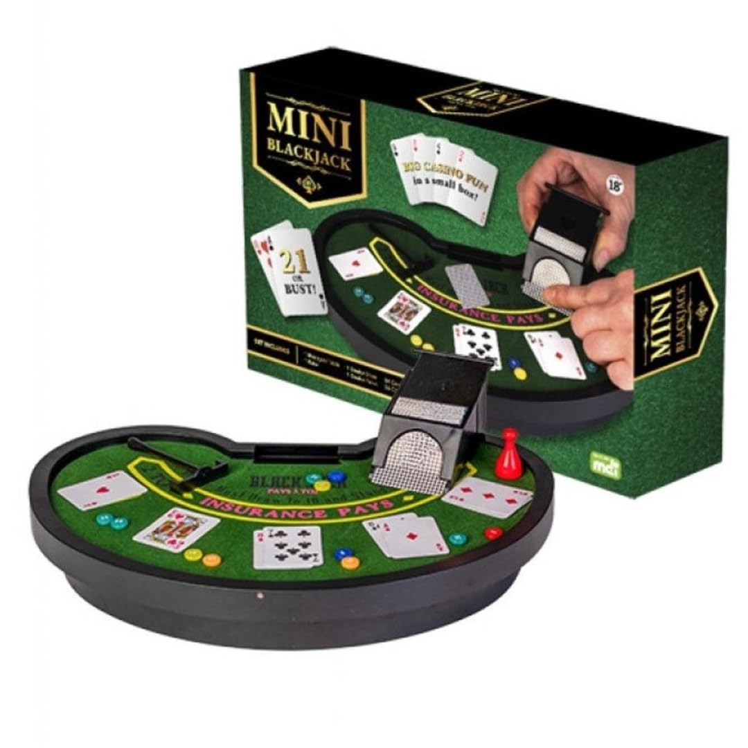 ZYOZ Mini Blackjack Game Set for Adults & Kids – Portable Casino Tabletop Black Jack Board with Cards, Chips, Dealer Shoe & Accessories | Compact 10" x 6.5" x 1.6" Table for Home Party & Travel Fun Secondary image