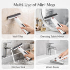 Mini Mop Self Squeeze Sponge Cleaner, Strong Absorbent Wet & Dry Mop for Kitchen, Floor, Glass, Car Cleaning, Compact ABS Body with 1 Replaceable Sponge