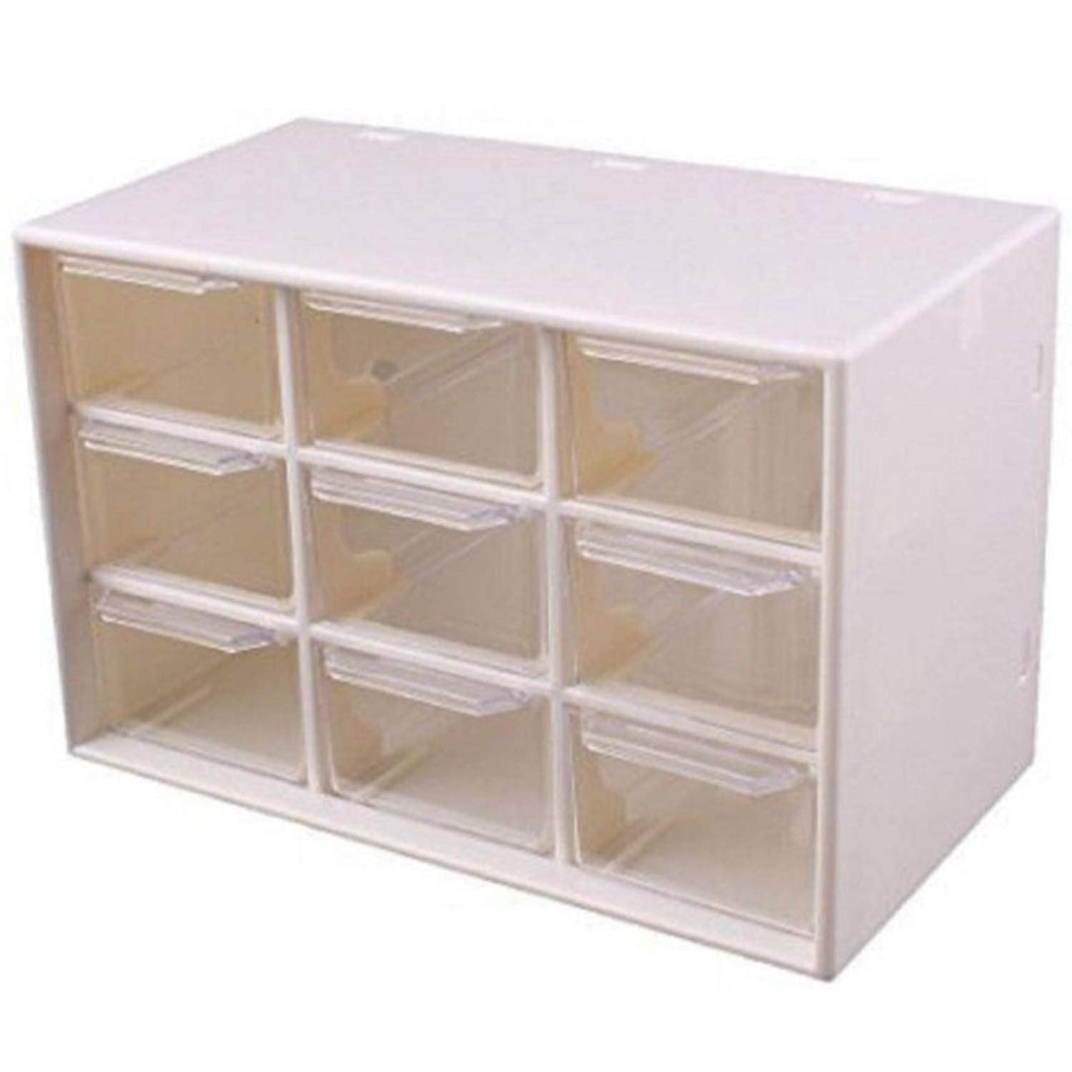 ZYOZ 9 Grid Mini Plastic Acrylic Multipurpose Drawer Storage Box for Multi Layer Jewelry Sundries Organizer Desktop Office Supplies Cabinet ( Secondary image