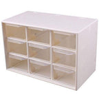 9 Grid Mini Plastic Acrylic Multipurpose Drawer Storage Box for Multi Layer Jewelry Sundries Organizer Desktop Office Supplies Cabinet (