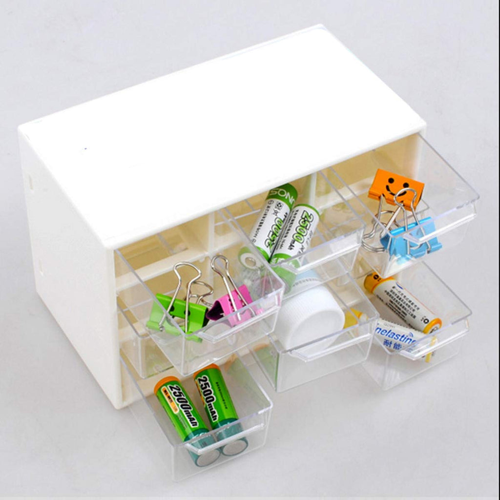 9 Grid Mini Plastic Acrylic Multipurpose Drawer Storage Box for Multi Layer Jewelry Sundries Organizer Desktop Office Supplies Cabinet (