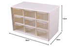 9 Grid Mini Plastic Acrylic Multipurpose Drawer Storage Box for Multi Layer Jewelry Sundries Organizer Desktop Office Supplies Cabinet (