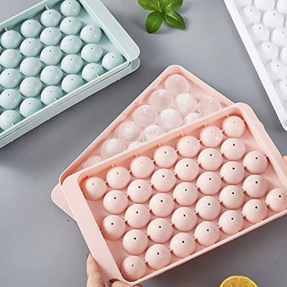 ZYOZ Plastic Mini Round Ice Cube Tray, ice Trays for Freezer, Circle Ice Cube Tray Sphere Ice Chilling Cocktail Whiskey Tea & Coffee Mini Circle Tray Multicolor Secondary image