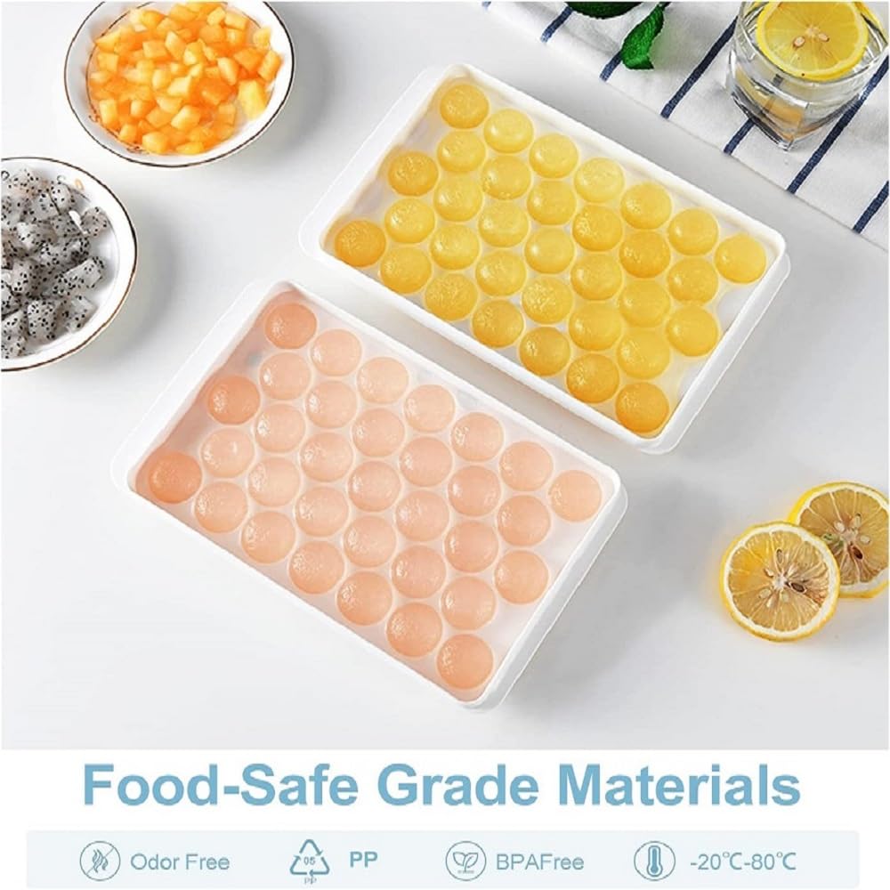Plastic Mini Round Ice Cube Tray, ice Trays for Freezer, Circle Ice Cube Tray Sphere Ice Chilling Cocktail Whiskey Tea & Coffee Mini Circle Tray Multicolor