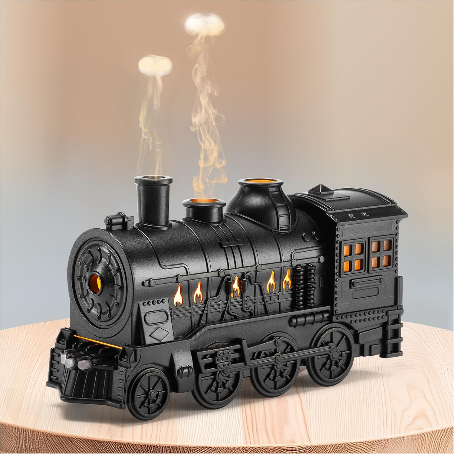 Essential Oil Diffuser, 300ml Train Diffusers for Essential Oils Large Room,Aromatherapy Diffuser Cool Mist with 2 Light 2 Mist Mode Auto Shut-Off for Home Office Hotel Main image