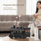 Essential Oil Diffuser, 300ml Train Diffusers for Essential Oils Large Room,Aromatherapy Diffuser Cool Mist with 2 Light 2 Mist Mode Auto Shut-Off for Home Office Hotel