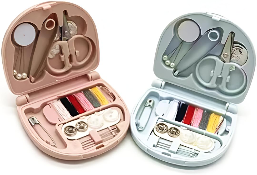 Mini Travel Sew Kit Sewing Box Pocket Folding Kit Compact Mini Travel Sewing Kit with Scissor, Needle, Cutton, Thread, Pin, Clip Main image