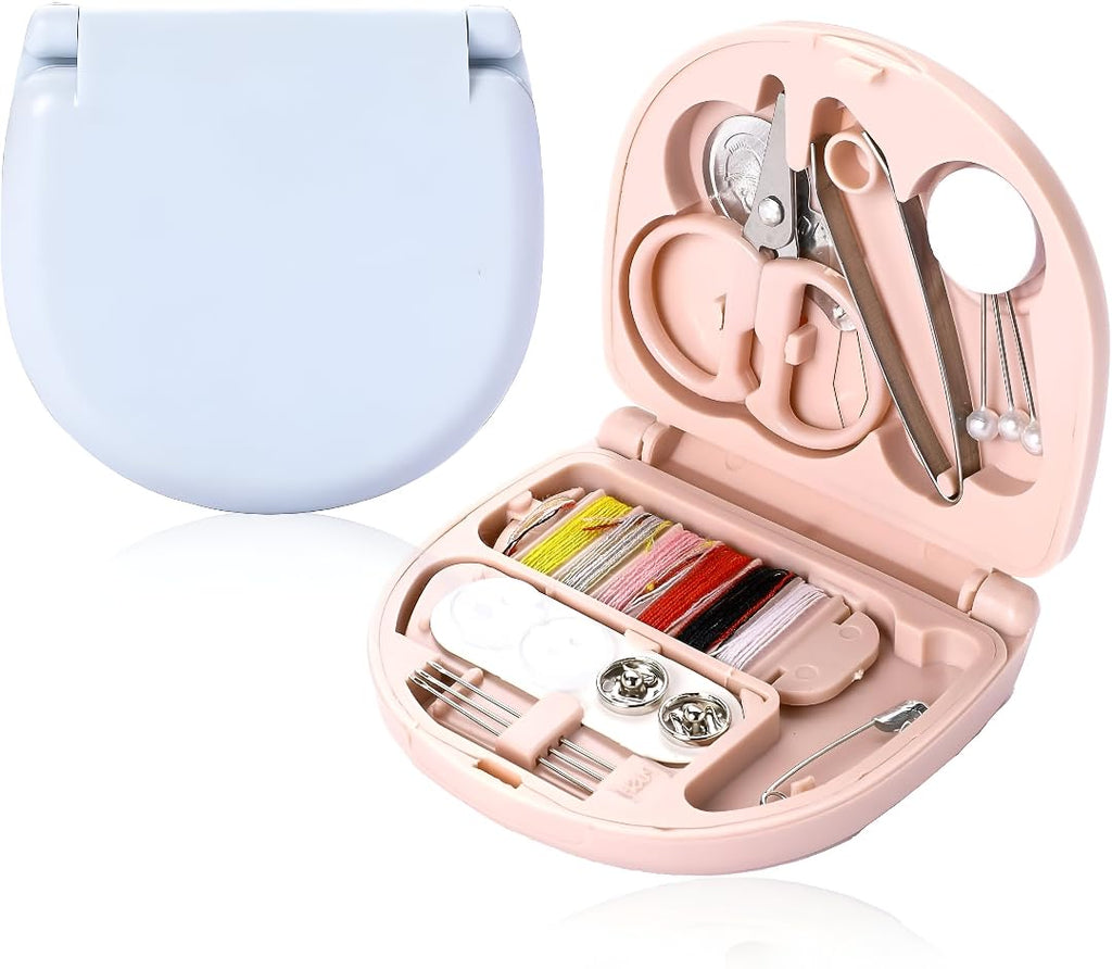 Mini Travel Sew Kit Sewing Box Pocket Folding Kit Compact Mini Travel Sewing Kit with Scissor, Needle, Cutton, Thread, Pin, Clip