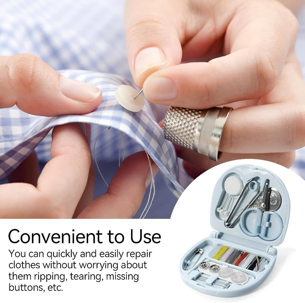 Mini Travel Sew Kit Sewing Box Pocket Folding Kit Compact Mini Travel Sewing Kit with Scissor, Needle, Cutton, Thread, Pin, Clip