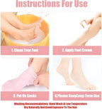 Hydrating Silicone Gel Spa Socks | Moisturizing Heel Repair Socks with Natural Oils, Aloe & Vitamin E | Anti-Slip Cracked Heel Socks for Dry Feet | Pedicure Spa Softening Socks For Men & Women