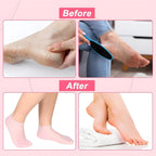 Hydrating Silicone Gel Spa Socks | Moisturizing Heel Repair Socks with Natural Oils, Aloe & Vitamin E | Anti-Slip Cracked Heel Socks for Dry Feet | Pedicure Spa Softening Socks For Men & Women