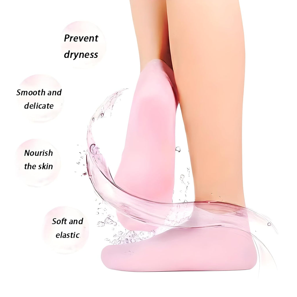Hydrating Silicone Gel Spa Socks | Moisturizing Heel Repair Socks with Natural Oils, Aloe & Vitamin E | Anti-Slip Cracked Heel Socks for Dry Feet | Pedicure Spa Softening Socks For Men & Women