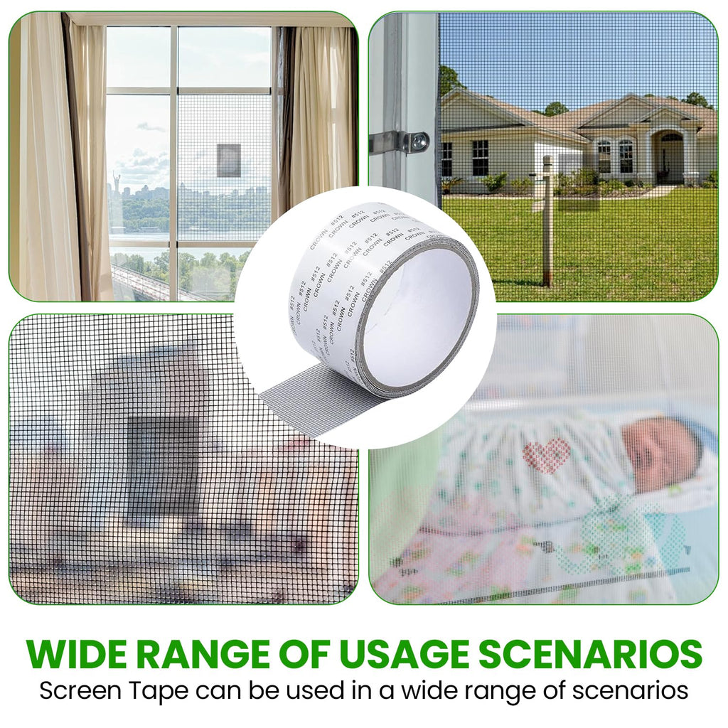 Mosquito Net Repair Tape | Self-Adhesive Waterproof Mesh Repair Tape for Windows, Doors & Screens | Fix Torn Mesh, Holes & Tears | 200cm x 5cm | Window Net Screen Repair Roll (Pack of 1)