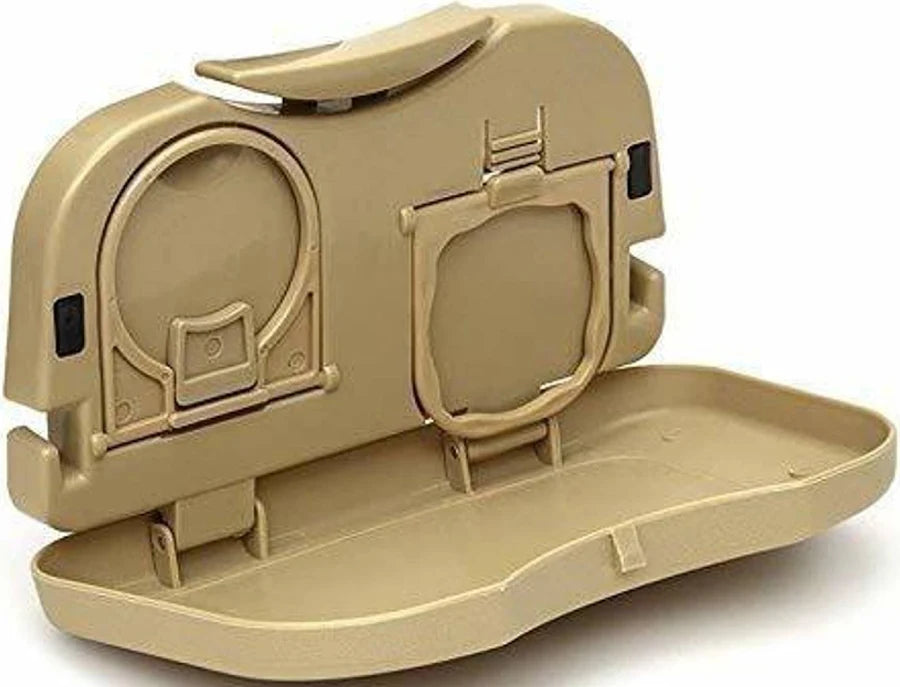 ZYOZ Mini Car Back Seat Food Tray Organizer Plastic Foldable Meal Drink Cup Holder Tray Mini Dining Table Folding Tray for All Car Main image