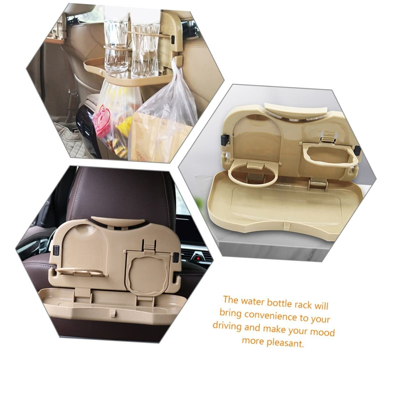 Mini Car Back Seat Food Tray Organizer Plastic Foldable Meal Drink Cup Holder Tray Mini Dining Table Folding Tray for All Car