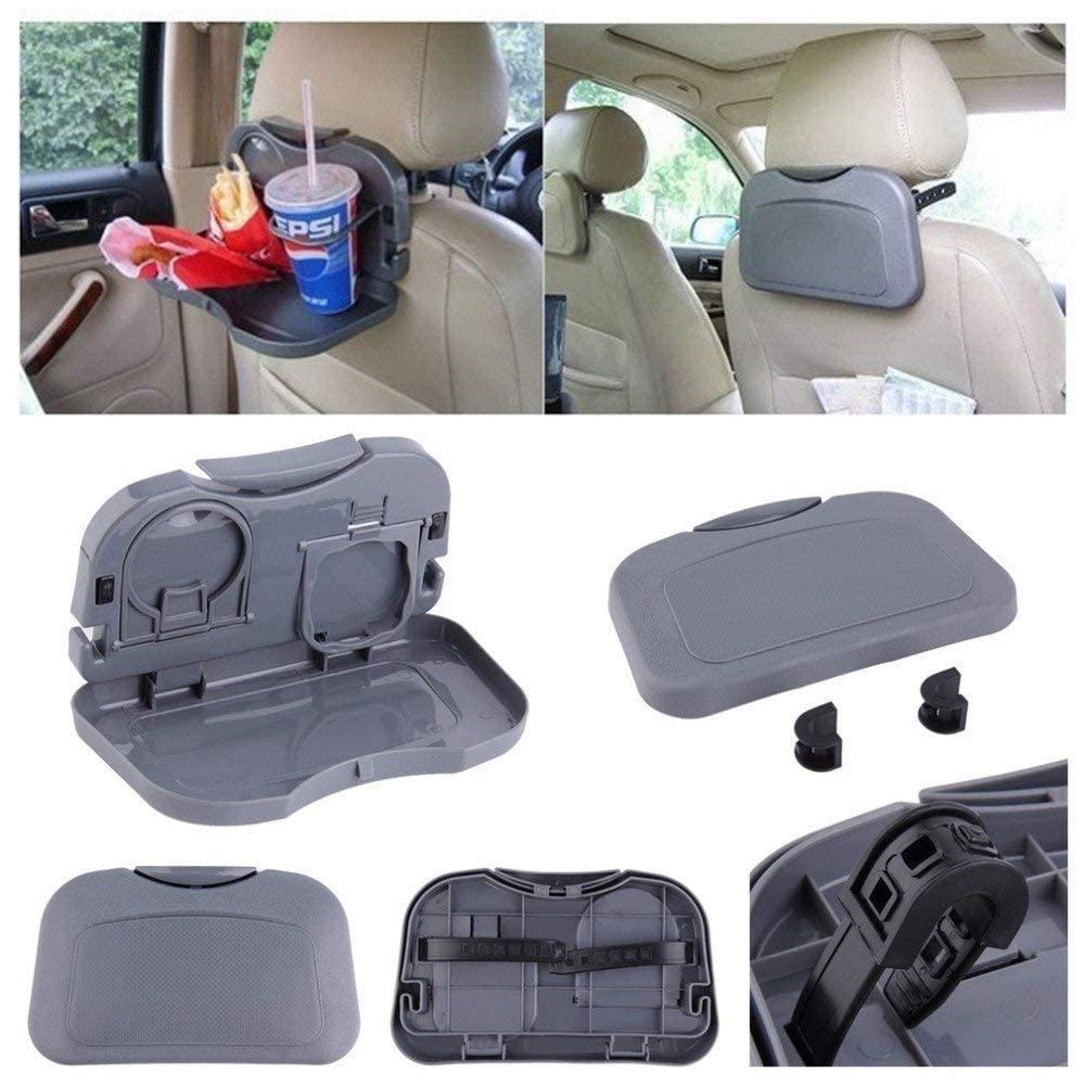 Mini Car Back Seat Food Tray Organizer Plastic Foldable Meal Drink Cup Holder Tray Mini Dining Table Folding Tray for All Car