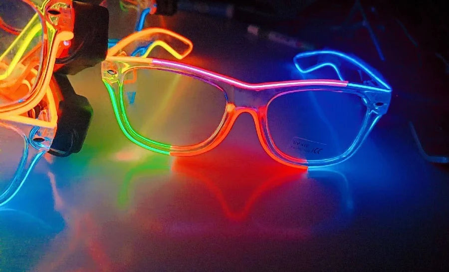 ZYOZ Multicolored Led Party Goggles Night Events Wireless Partywear Glasses Light Up Glasses for Rave, Festival & Night Events