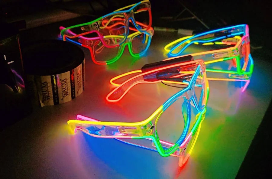 ZYOZ Multicolored Led Party Goggles Night Events Wireless Partywear Glasses Light Up Glasses for Rave, Festival & Night Events