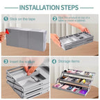 3 Tier Expandable Drawer Organizer Rack – Makeup Organizer Box, Stationary Organizer Storage Box, Office Drawer Storage, Kitchen Drawer Storage | 3 Layer Room Storage Organizer