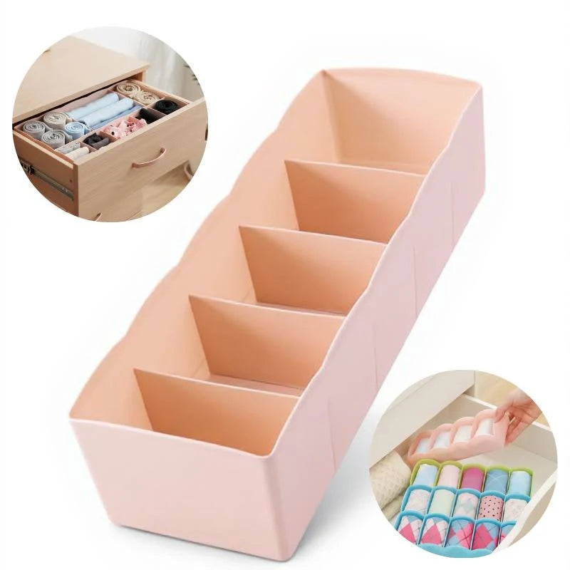 ZYOZ 5-Compartment Plastic Storage Box | Closet Organizer for Underwear, Socks & Accessories Secondary image