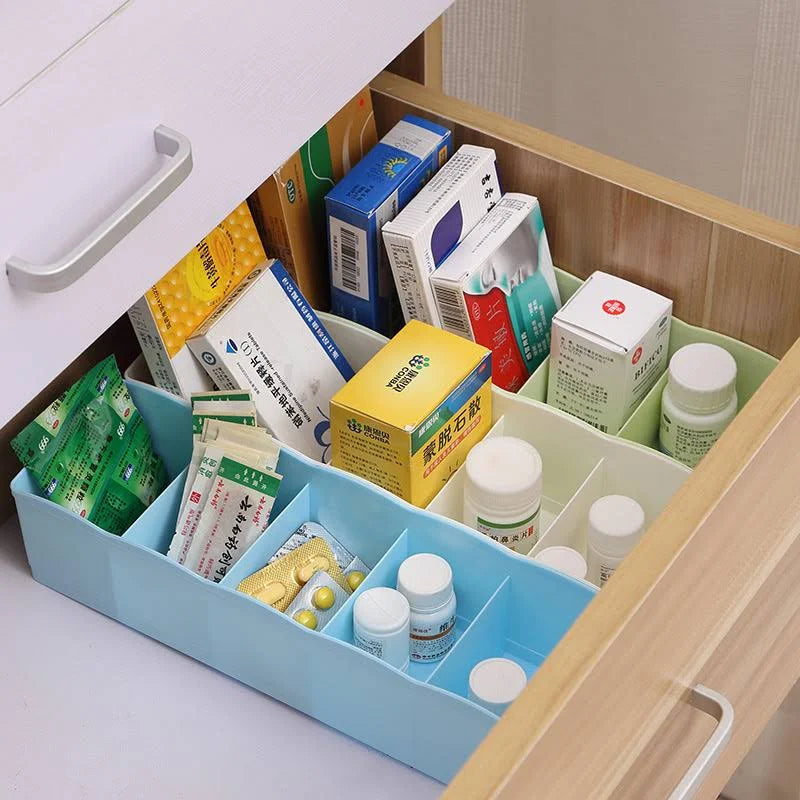 5-Compartment Plastic Storage Box | Closet Organizer for Underwear, Socks & Accessories