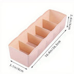 5-Compartment Plastic Storage Box | Closet Organizer for Underwear, Socks & Accessories