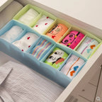 5-Compartment Plastic Storage Box | Closet Organizer for Underwear, Socks & Accessories