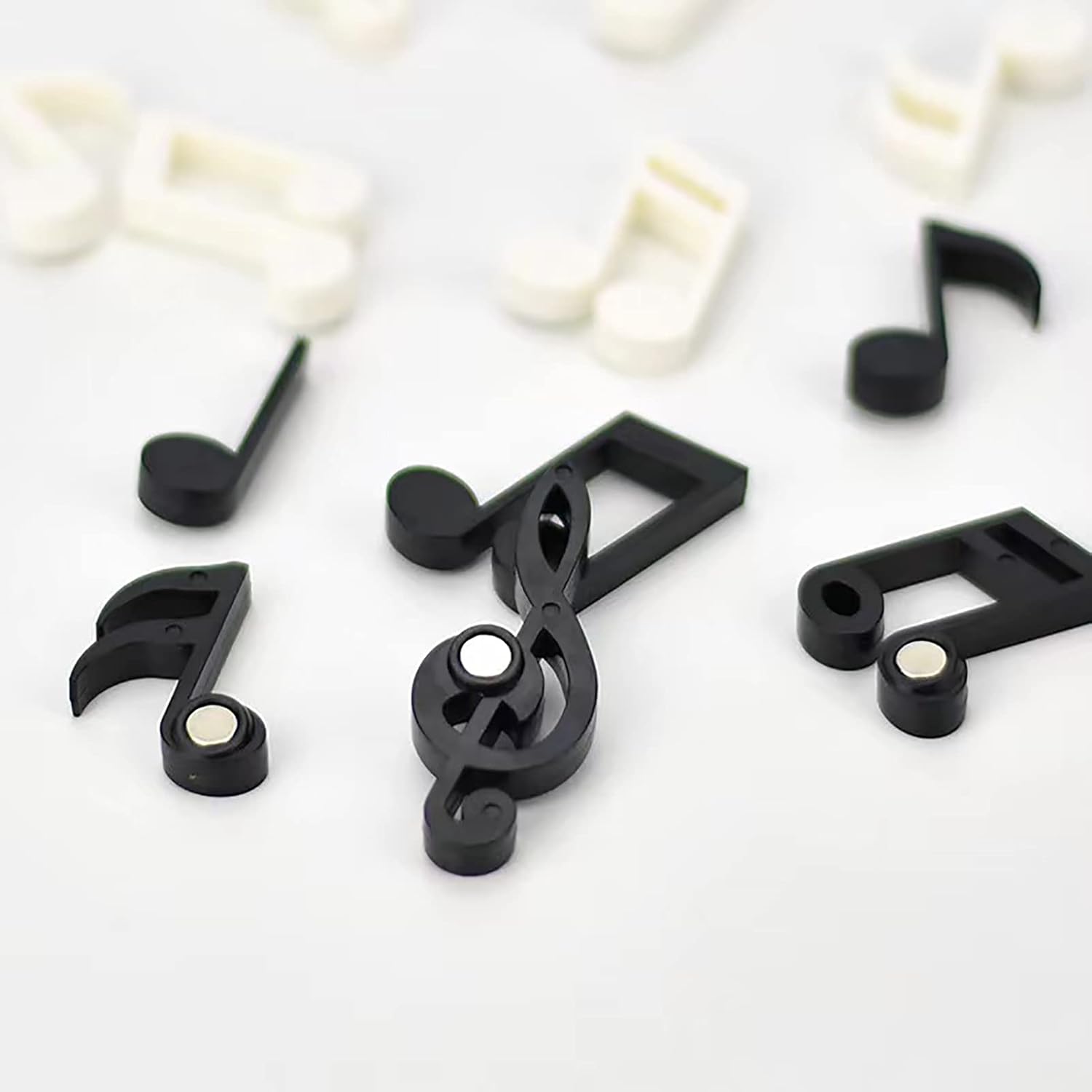 ZYOZ MUSIC Fridge Magnets  12pcs ,Black and White Musical Notes Small Fridge Magnets Cute Decorative Magnets,Refrigerator Magnets Office Kitchen Magnets Locker Glass Magnets