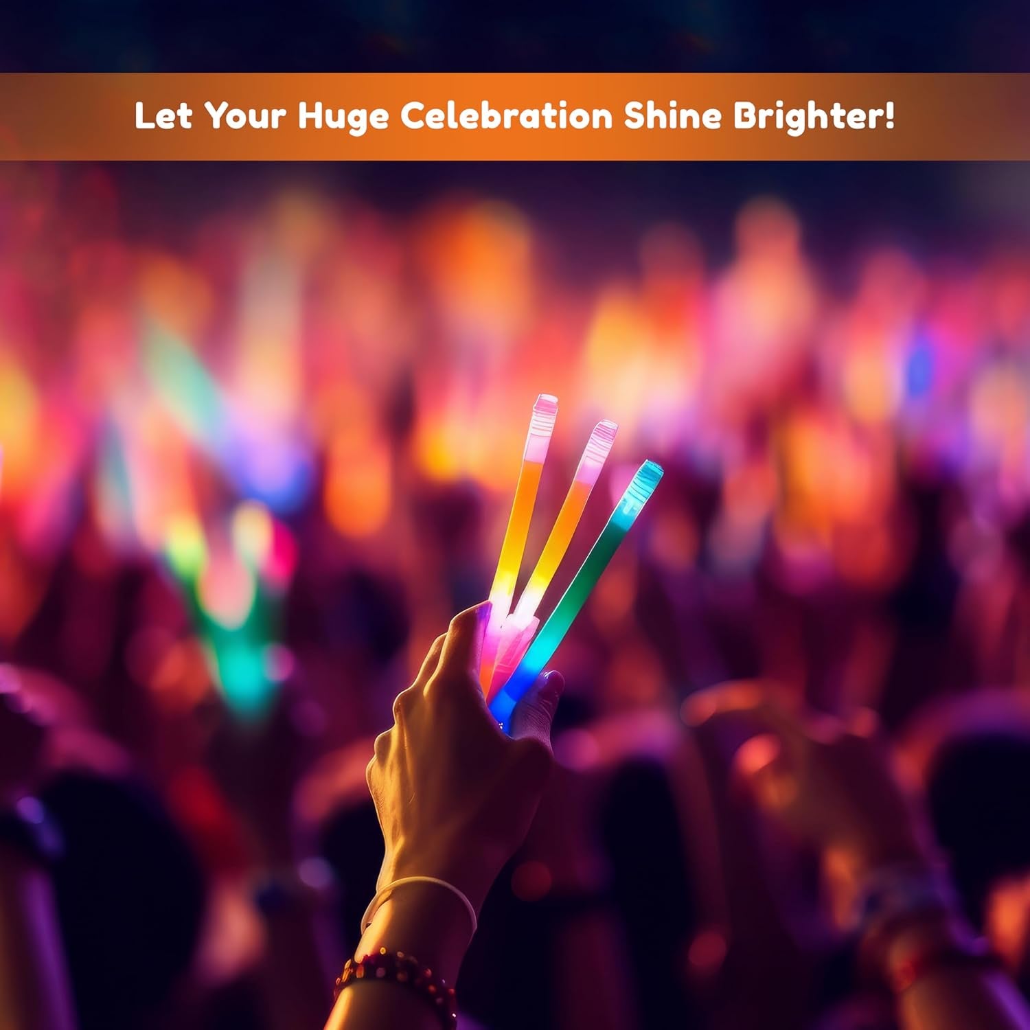 6" Glow Sticks Bulk Party Pack with End Caps & Lanyards - Glow Party Favors for Concert, Festival, & Wedding Neon Light Sticks by Party Dragon, Purple Secondary image