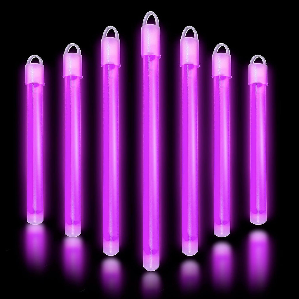 6" Glow Sticks Bulk Party Pack with End Caps & Lanyards - Glow Party Favors for Concert, Festival, & Wedding Neon Light Sticks by Party Dragon, Purple