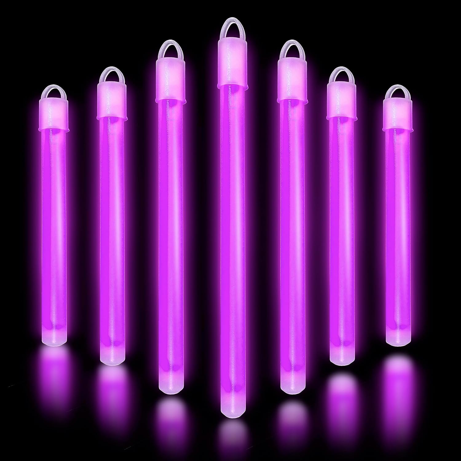 6" Glow Sticks Bulk Party Pack with End Caps & Lanyards - Glow Party Favors for Concert, Festival, & Wedding Neon Light Sticks by Party Dragon, Purple