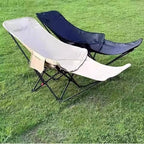 Portable Camping Chair Folding Lounge Chair Outdoor Reclining Chair Lightweight Foldable Beach Lounge Chair Heavy Duty Metal Frame Compact Travel Recliner for Garden Lawn Picnic